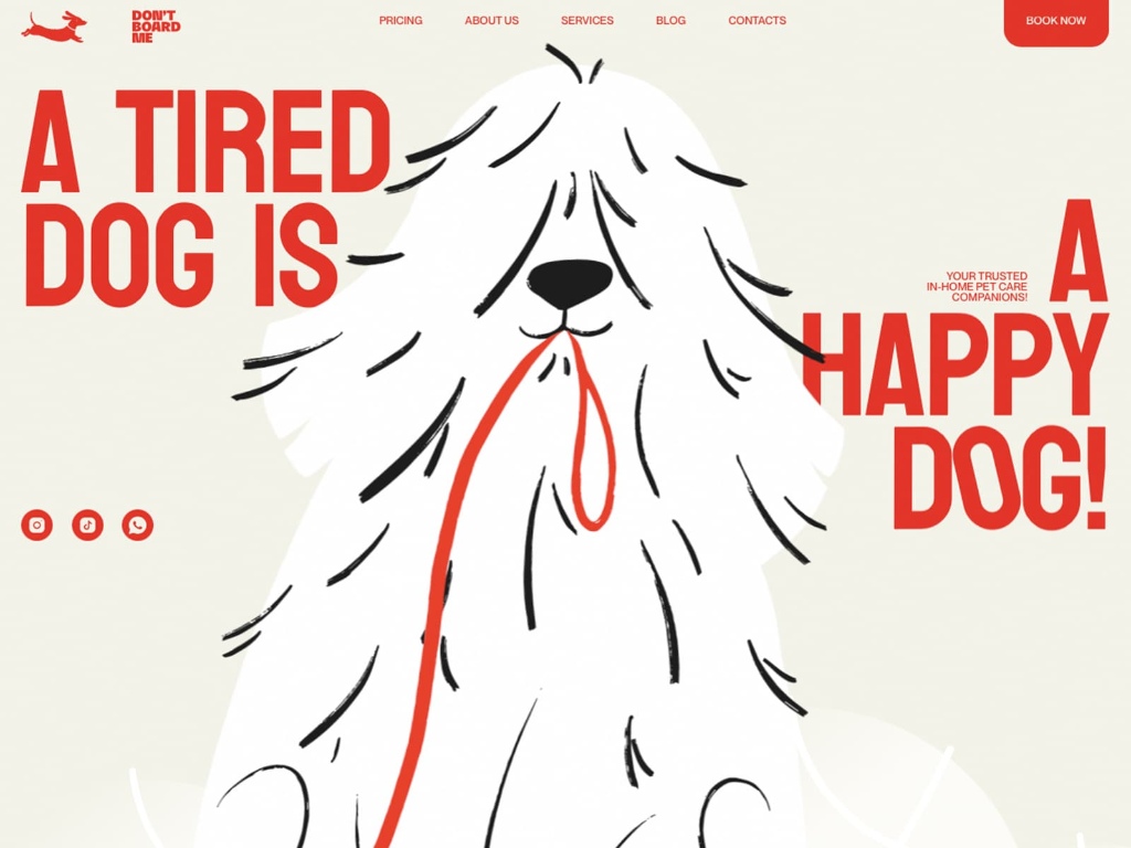 Don't board Me pet dog walking website design