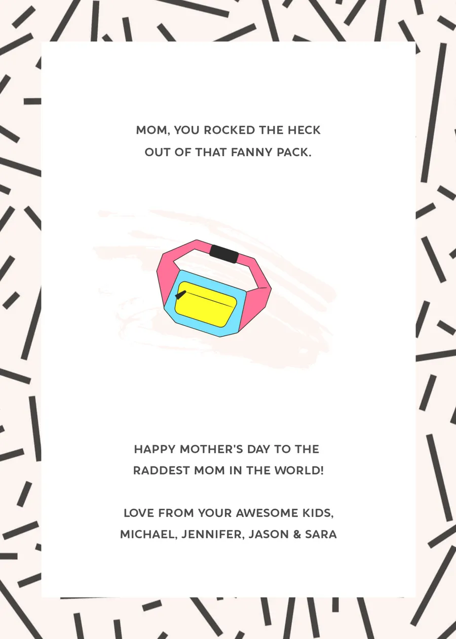 Mom's Fanny Pack cards-mothers-day template