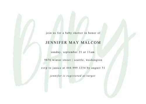 Jennifer's Baby Shower invitations template