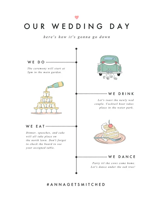 Wedding Day Timeline invitations-wedding template