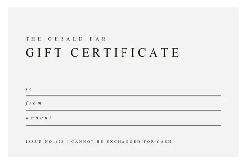 The Gerald Bar certificates template