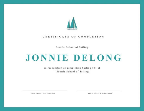 Recognition of Completion certificates template