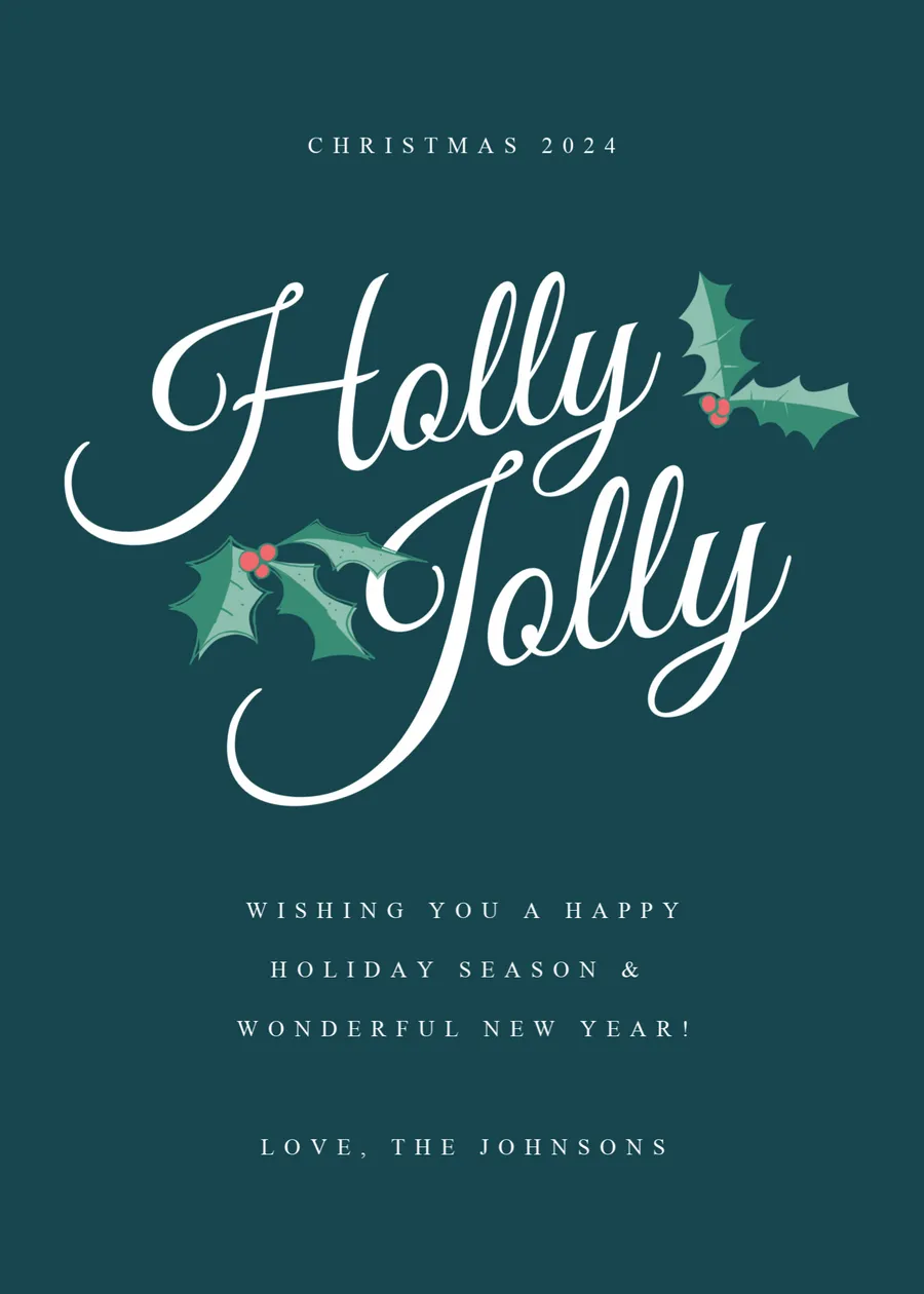 Holly Jolly Christmas card-christmas template