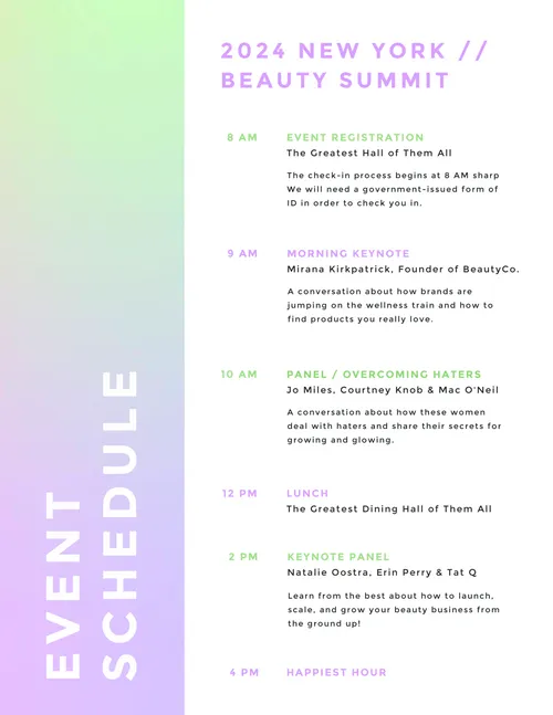 New York Beauty Summit flyers-infographics template
