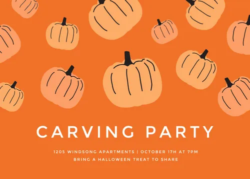 Carving Party cards template