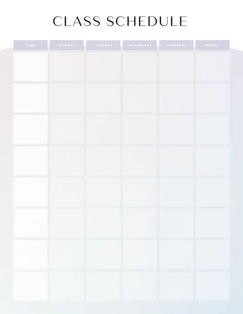 Modern Class Schedule planners template