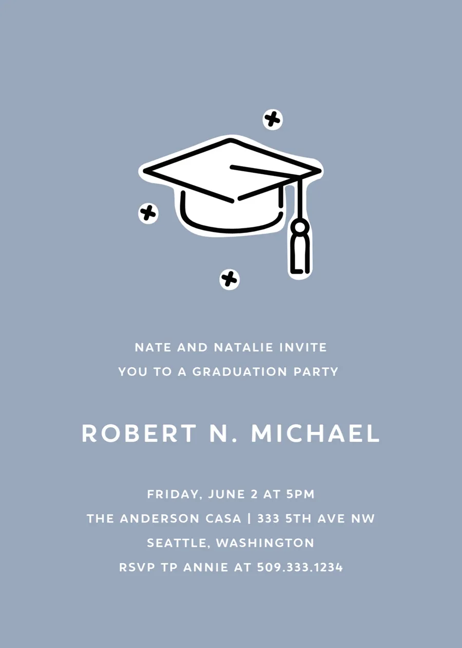 Robert's Graduation Party cards template