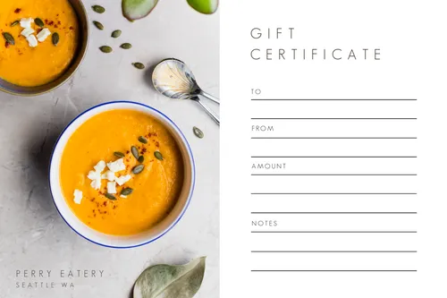 Perry Eatery certificates template