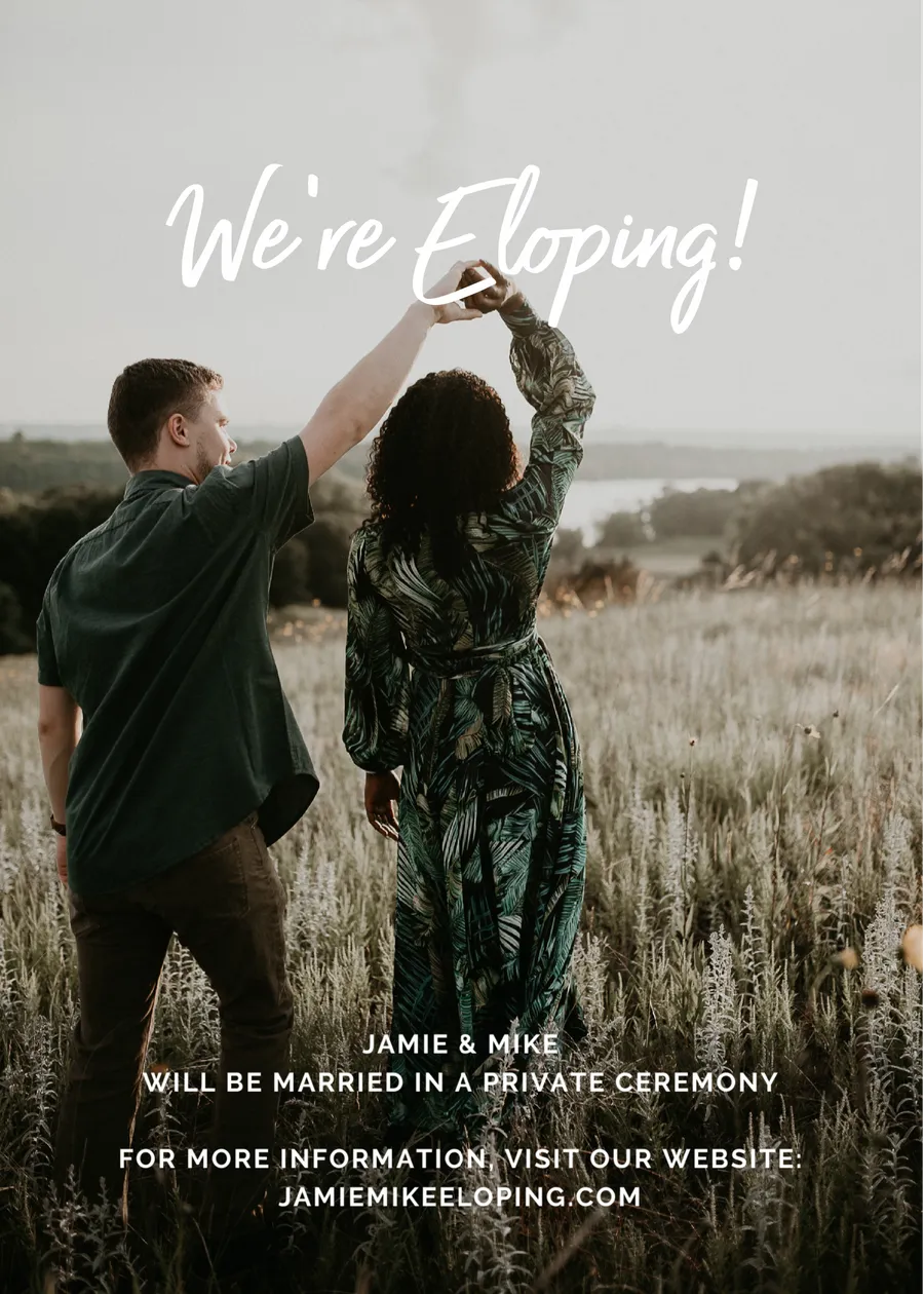 We're Eloping cards-photo template