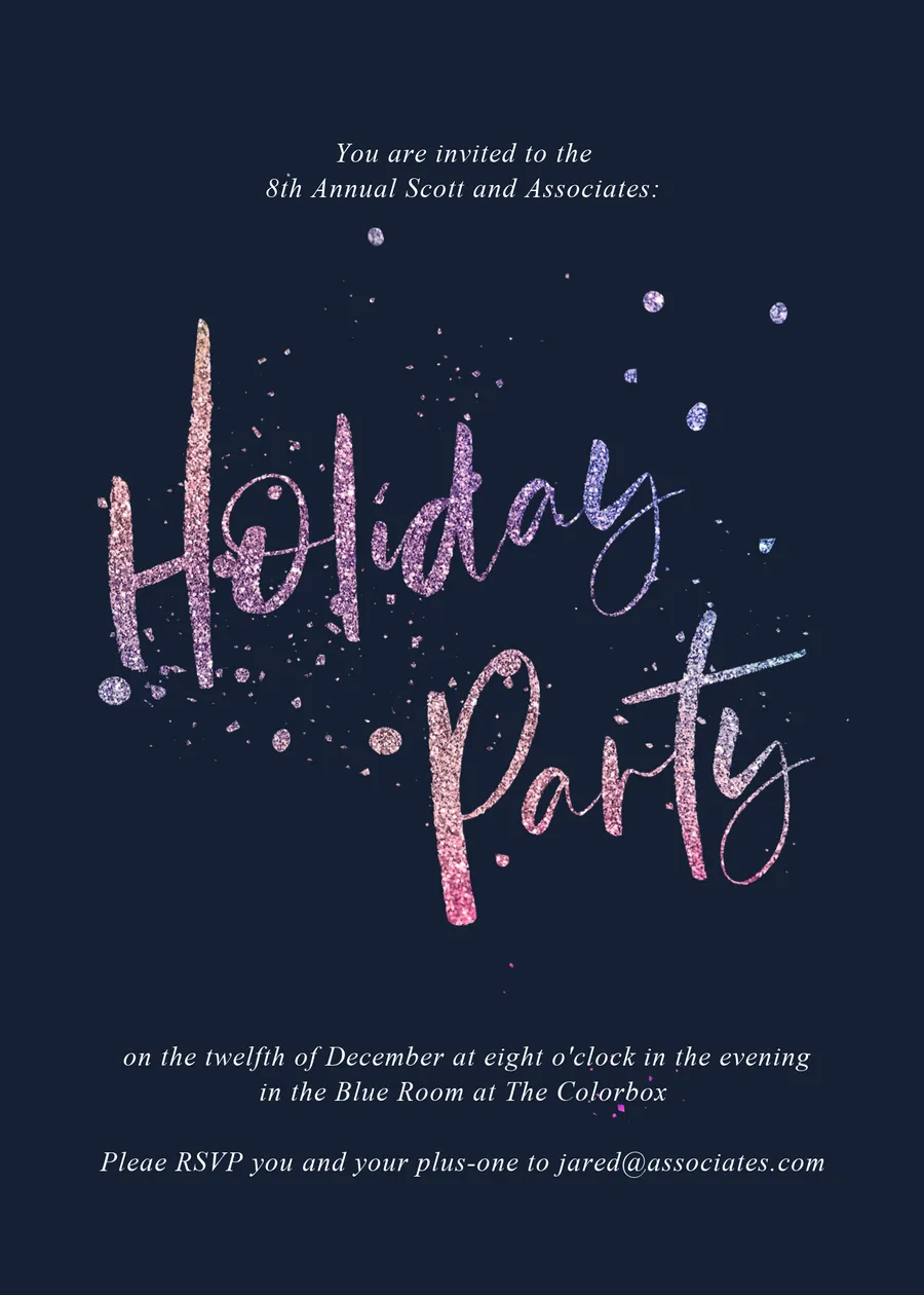 8th Annual Holiday Party card-christmas template