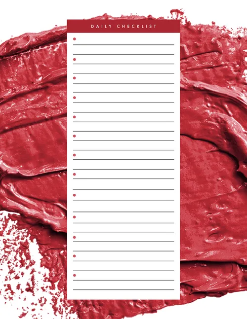 Daily Checklist Brushstrokes planners template
