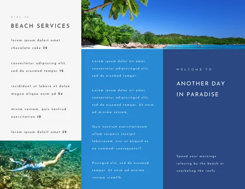 Beach Services travel-brochures template
