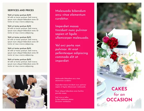Cakes for any occasion cards-wedding template