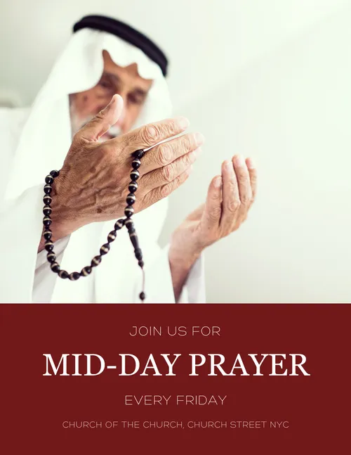 mid day prayer red invitations template