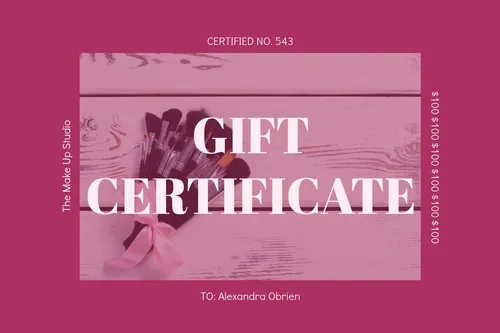 $100 Gift Certificate pink certificates template