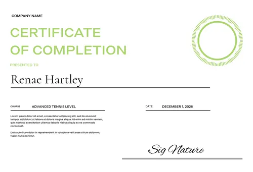 Certificate of completion white certificates template