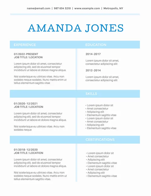 Resumes 12 resumes template