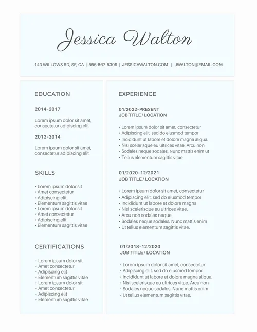 Resumes 16 resumes template