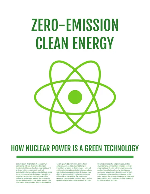 Zero Emissions. Clean Energy flyers-infographics template