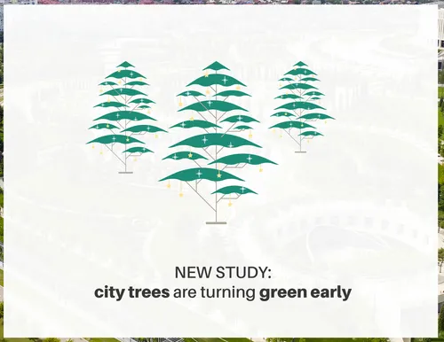 City Study: City trees are turning green early flyers-infographics template
