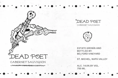 Dead Poet (white) labels template