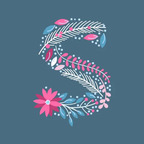 S Letter made with pastel flowers instagram-profiles template