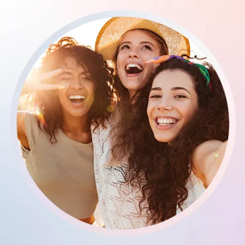 Three girls in a circle frame instagram-profiles template