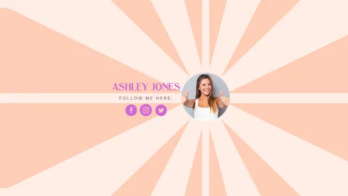 Ashley Jones follow me here youtube-channel-art template