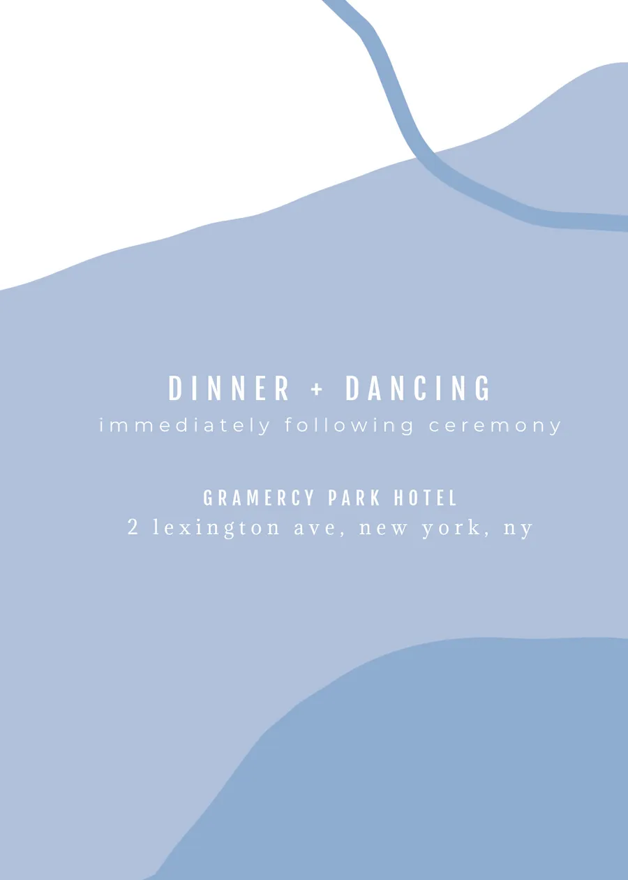 Dinner and dancing blue invitations-party template