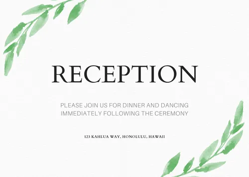 Reception white invitations-party template