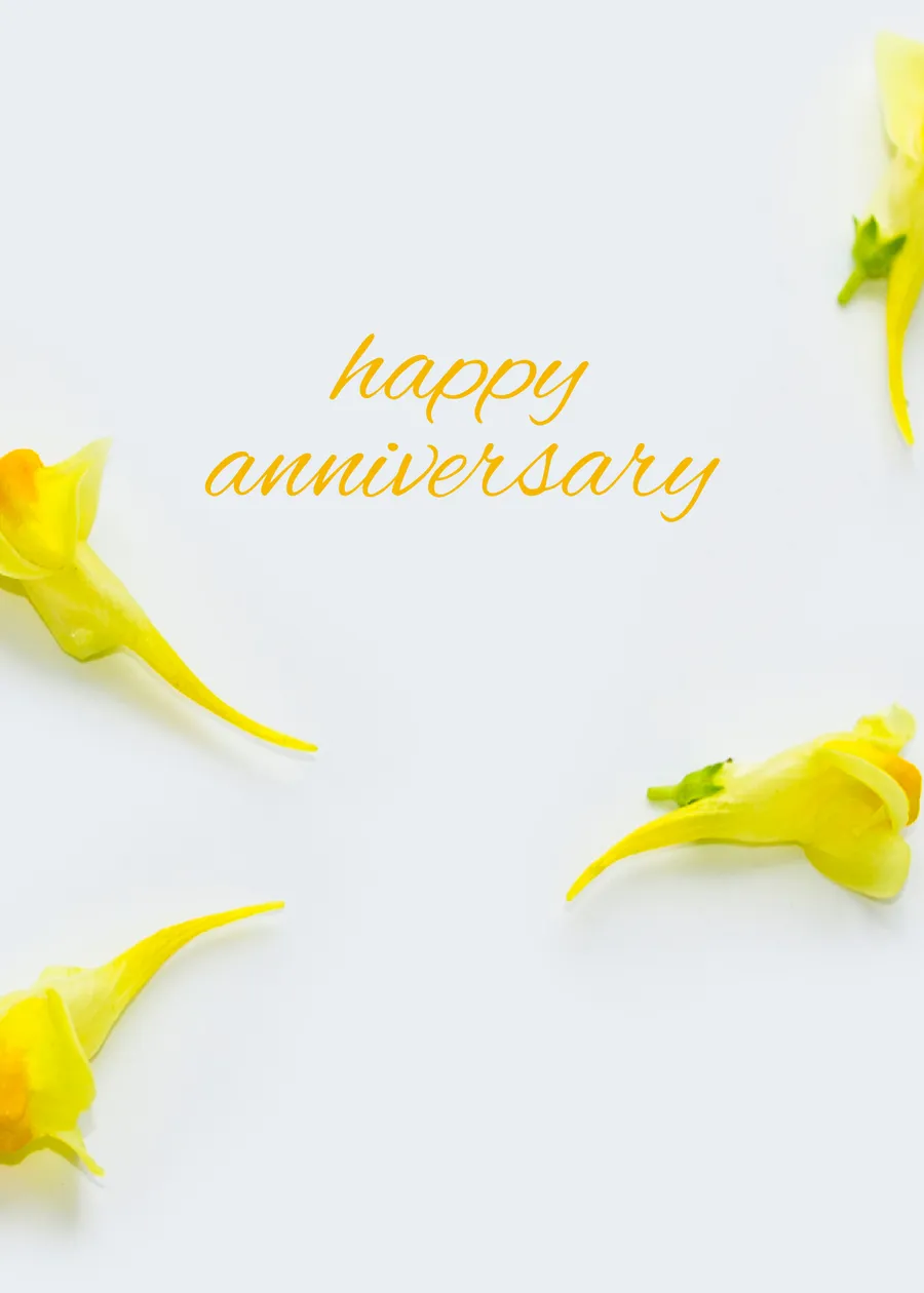 Happy Anniversary (yellow flowers) cards-anniversary template