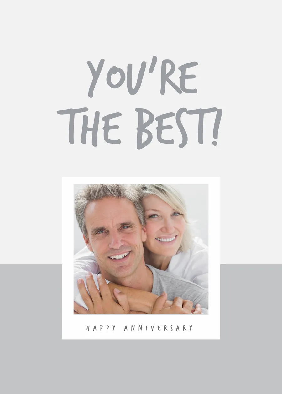 You're the best! (grey) cards-anniversary template