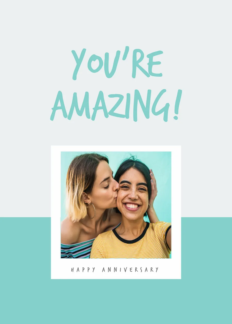 You're Amazing! (blue) cards-anniversary template