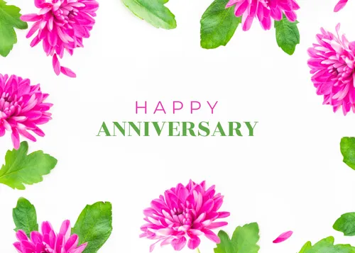 Happy Anniversary (pink flowers) cards-anniversary template