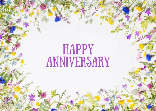 Happy Anniversary (flowers) cards-anniversary template