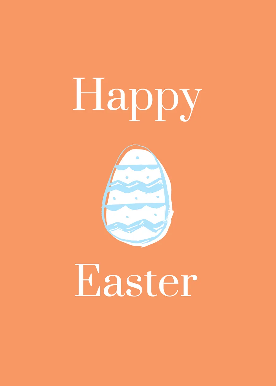 Happy Easter egg orange cards-easter template