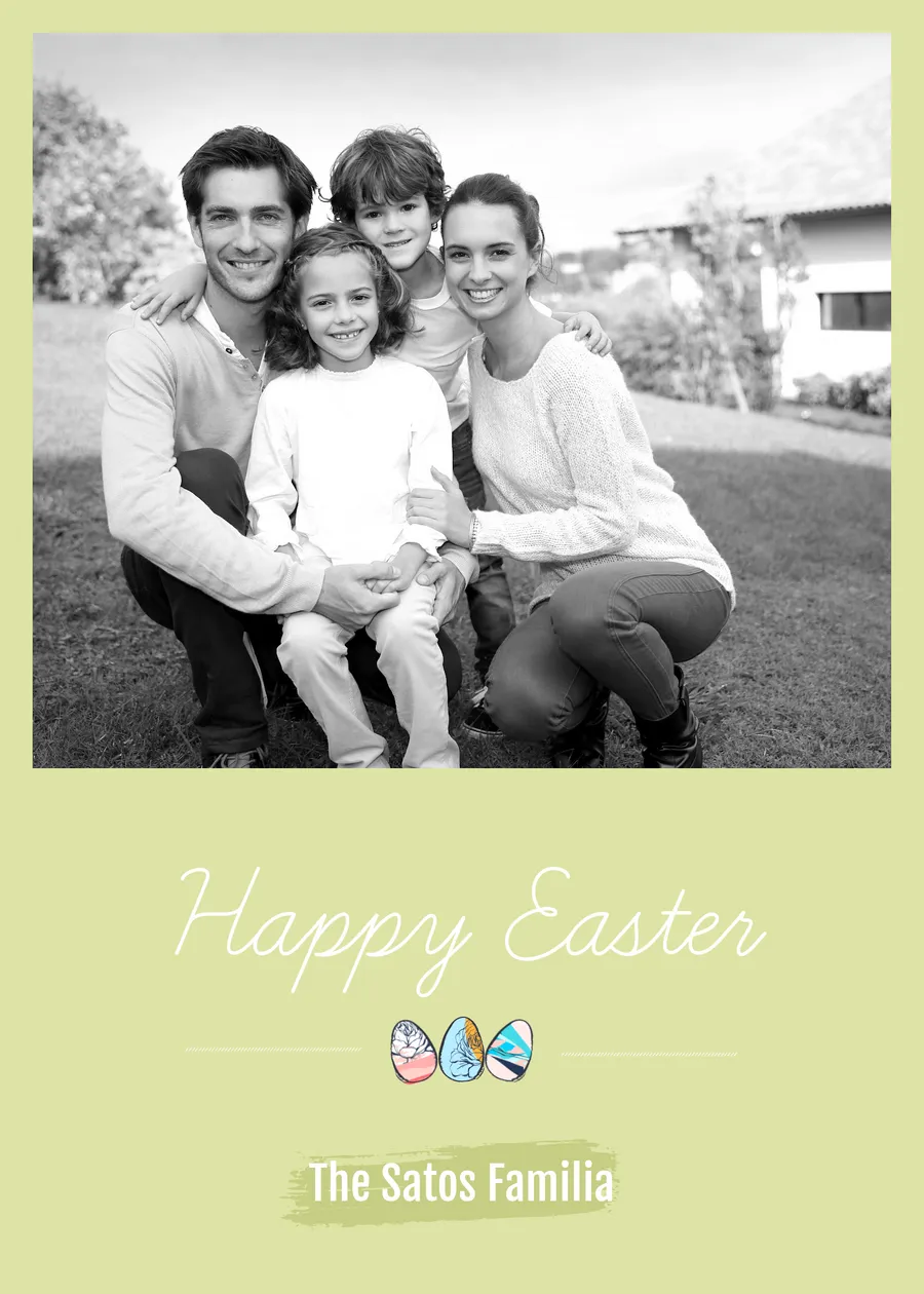 Happy Easter Satos Familia cards-easter template