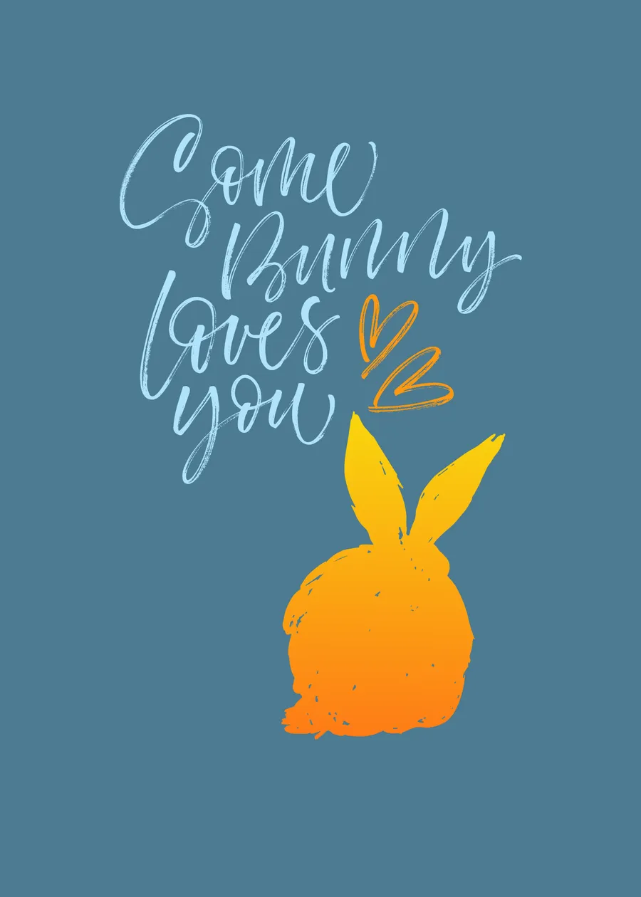 Some bunny loves you soft blue  cards-easter template