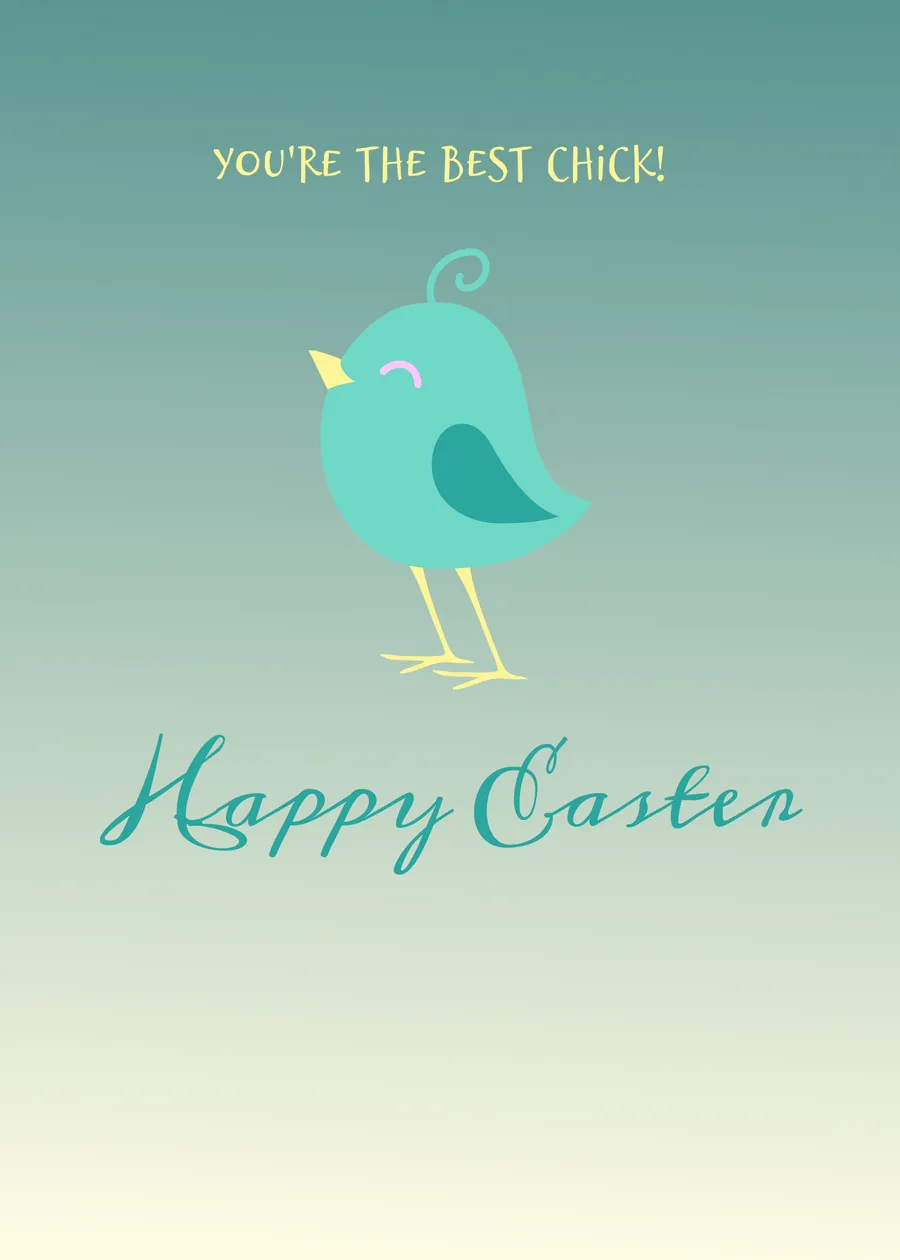 You're the best chick green cards-easter template