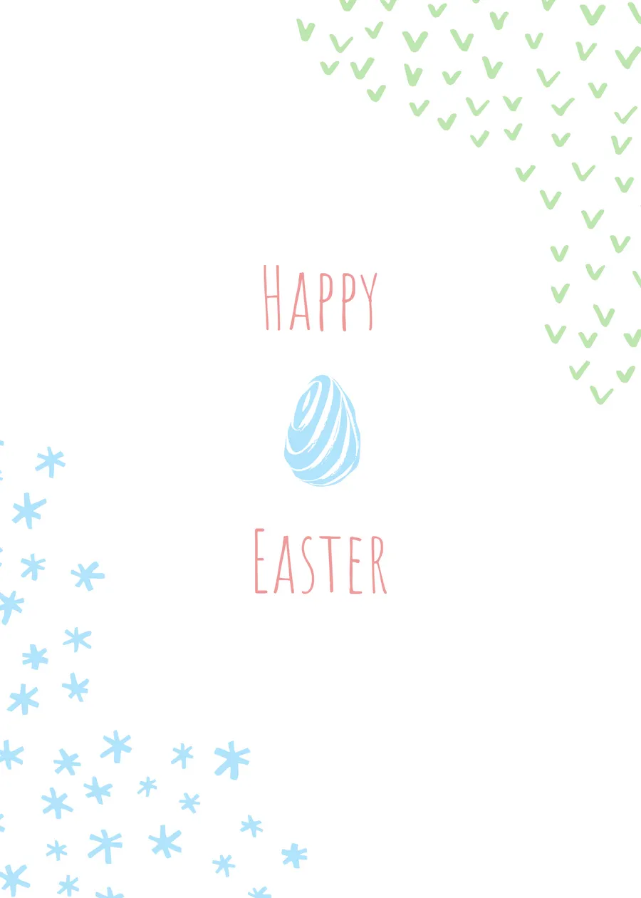 Happy Easter eggs simple cards-easter template