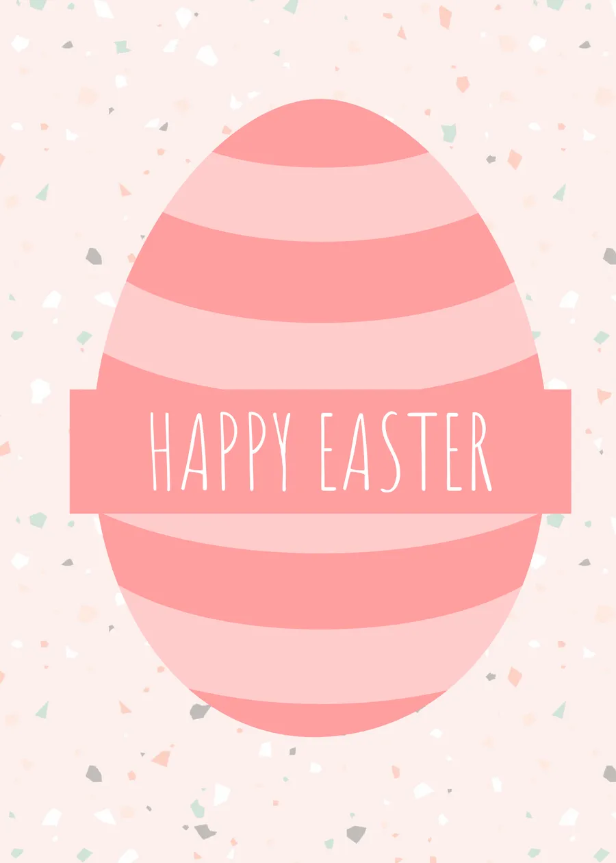 Happy Easter egg pink cards-easter template