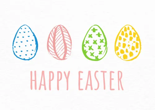 Happy Easter eggs white cards-easter template