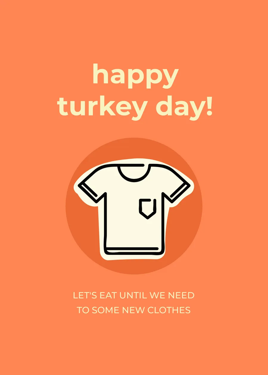 Happy turkey day clothes cards-thanksgiving template