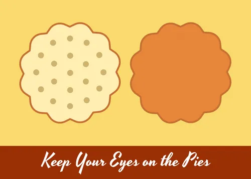Keeps your eyes on the pies yellow cards-thanksgiving template
