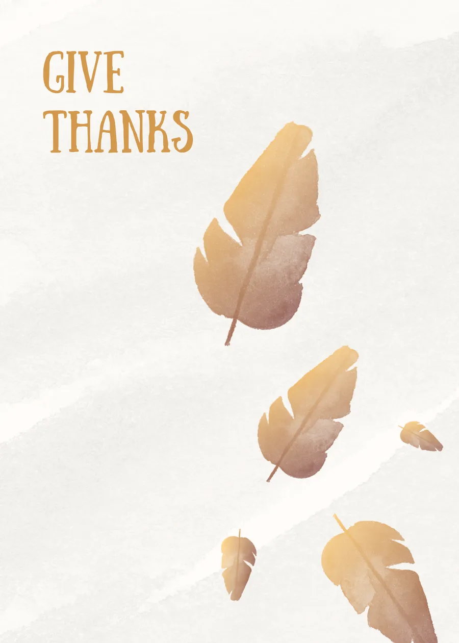 Give thanks leaves  cards-thanksgiving template