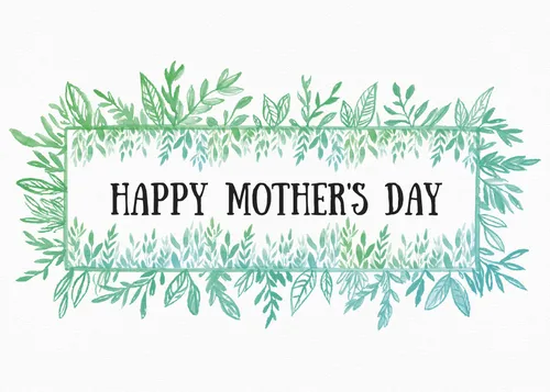 Happy Mother's Day leaves green cards-mothers-day template
