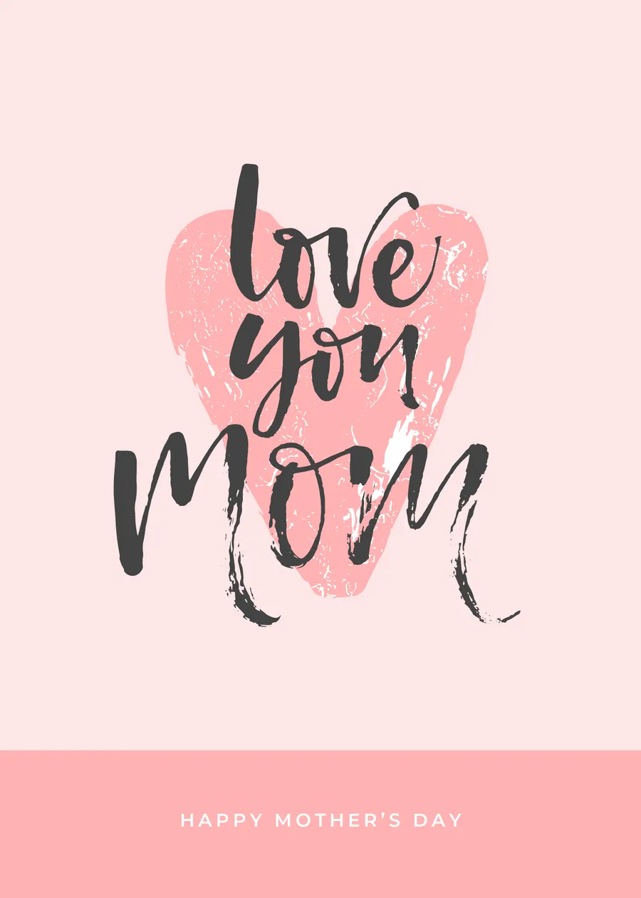 Love you mom heart  cards-mothers-day template