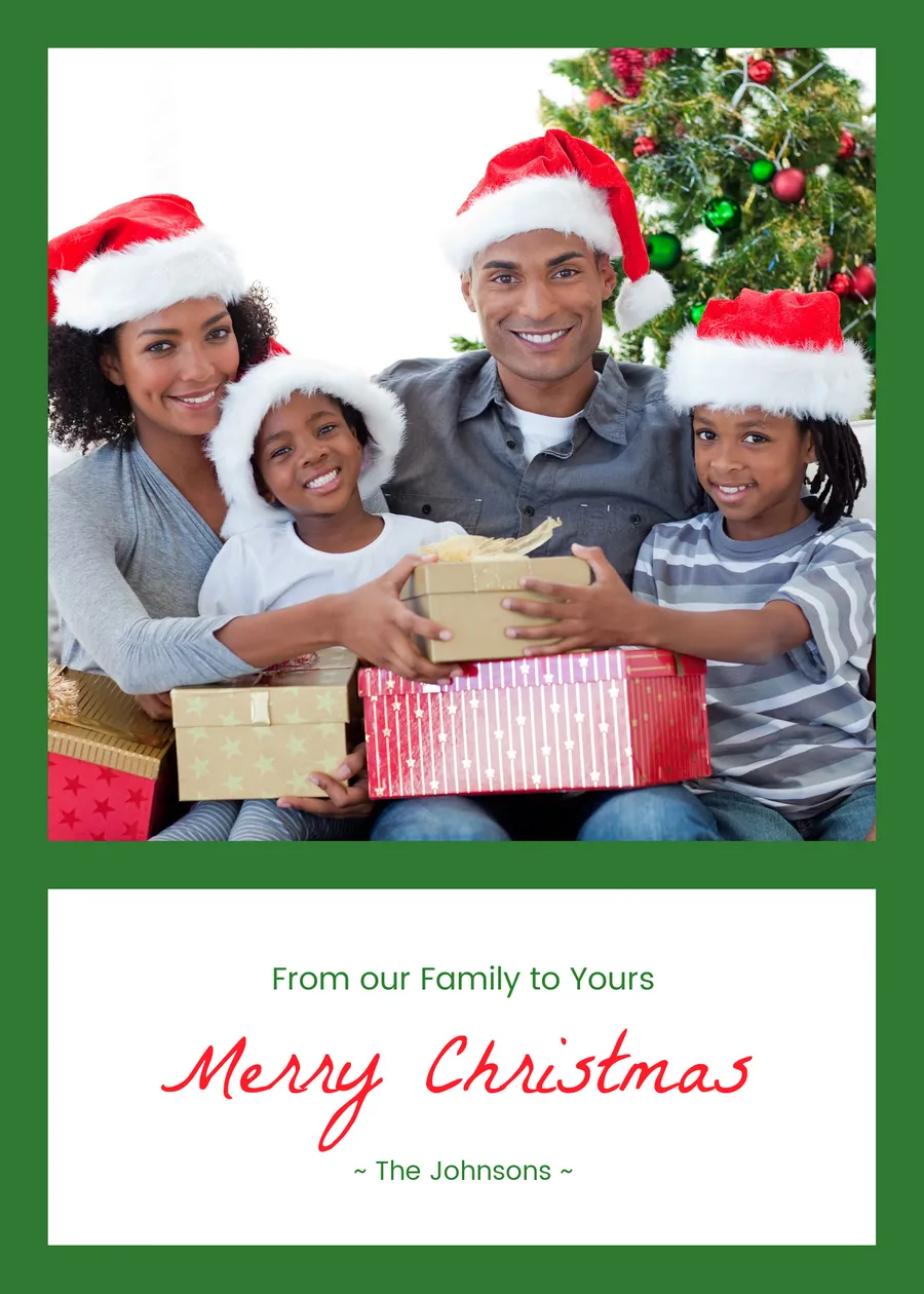 Merry Christmas The Johnsons green card-christmas template