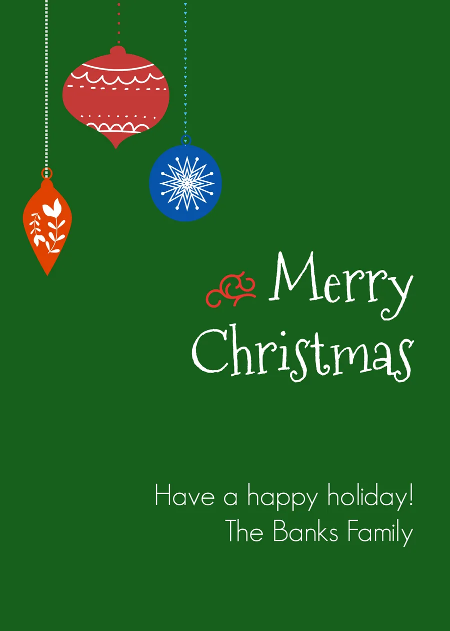Merry Christmas Banks Family card-christmas template