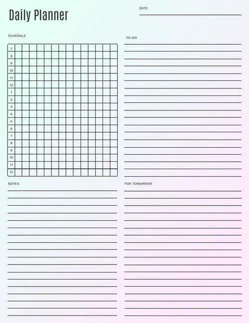 Planner Daily 1 planners template